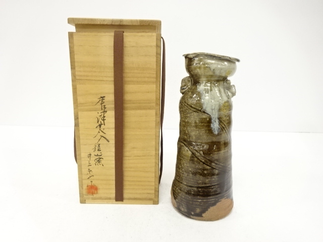 JAPANESE TEA CEREMONY / KARATSU WARE HANAIRE FLOWER VASE